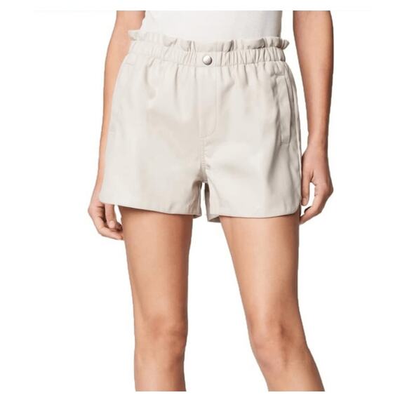 Blank NYC Women's Vegan Leather Scalloped Hem Track Shorts Size 28 NWT - Picture 1 of 10